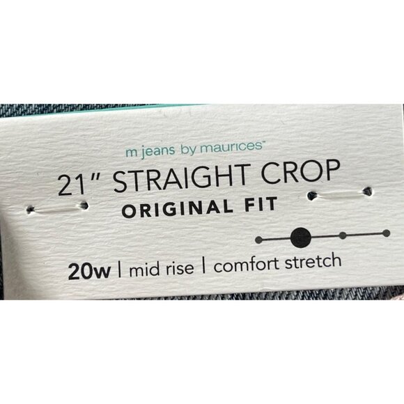 M Jeans by Maurices Womens Mid Rise 21" Straight Crop Jeans Size 20W OriginalFit - Picture 4 of 5